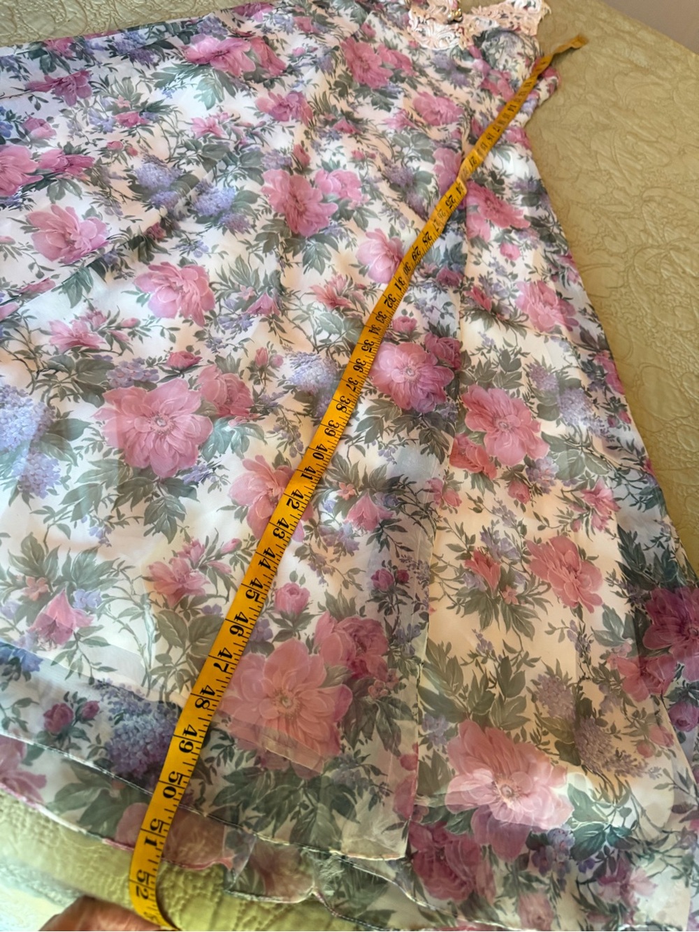 Vintage 90s Scott McClintock Floral Fairycore Halter Maxi Dress Lace, S - Picture 15 of 15
